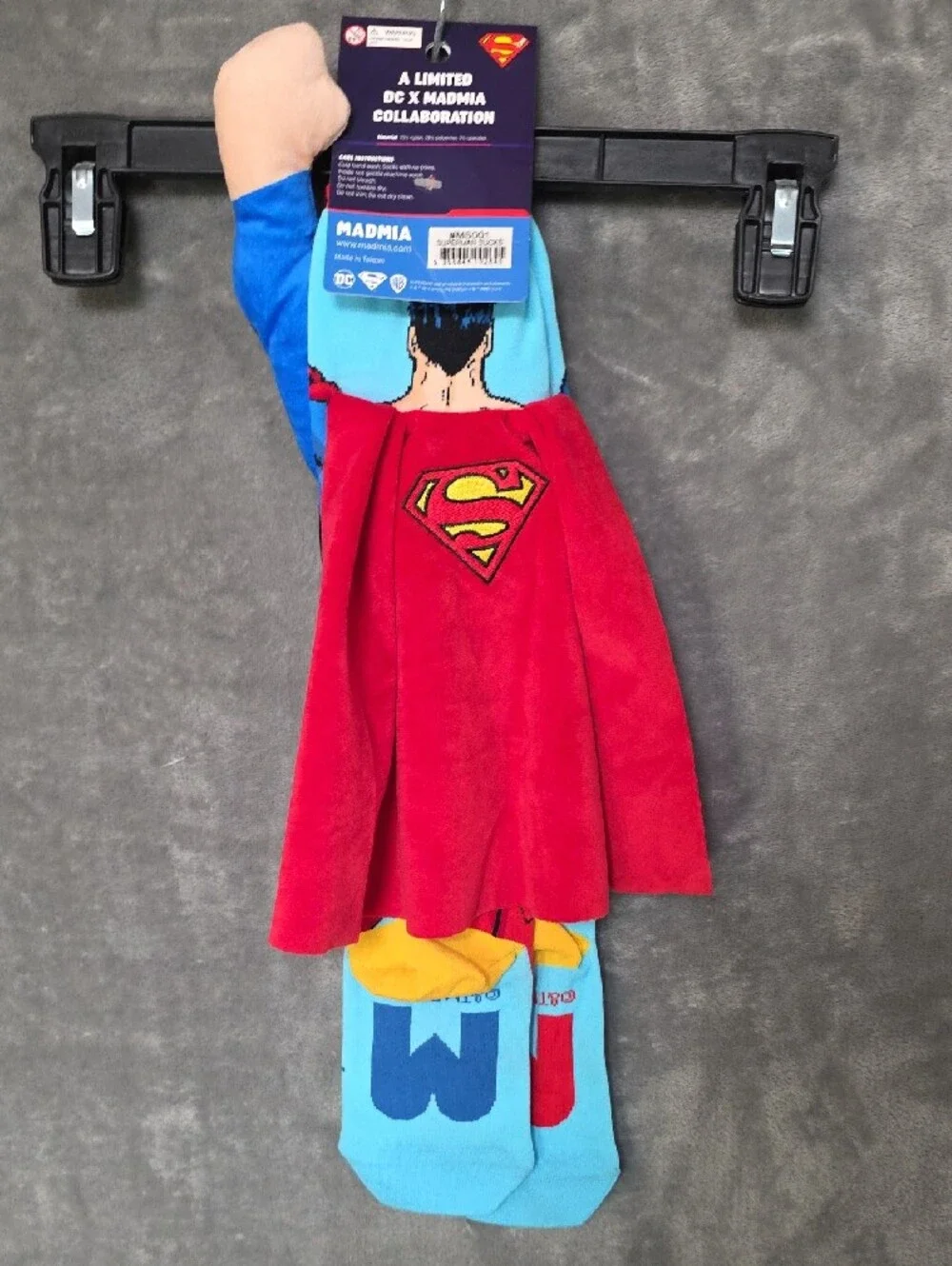 DC Superman Graphic Crew Socks - Blue, Red & Yellow-Unisex